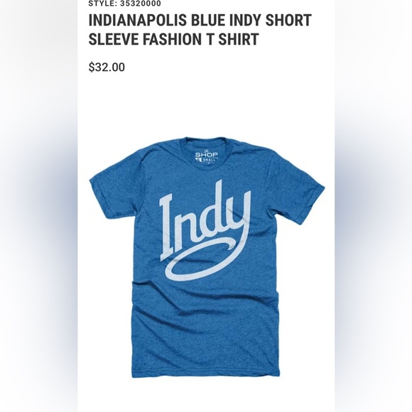 the shop Other - Visit Indy Blue Men’s unisex t shirt small Indianapolis Indiana